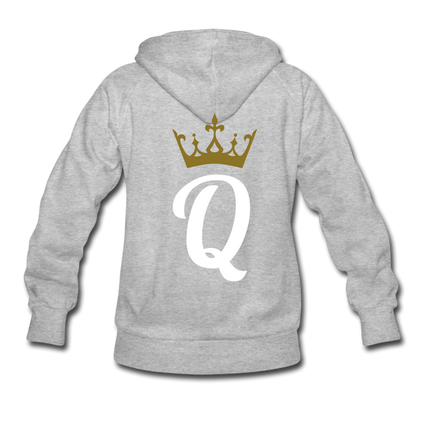 Women’s Premium Hoodie Black Queen Gold - heather gray