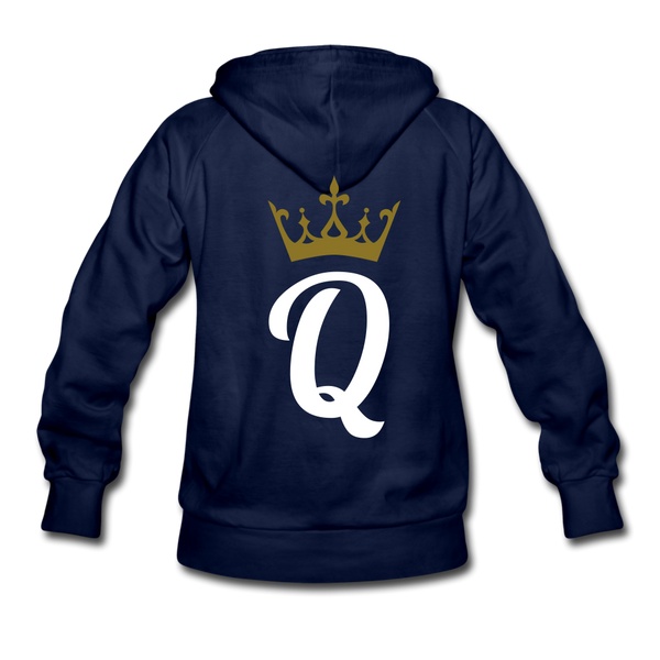 Women’s Premium Hoodie Black Queen Gold - navy