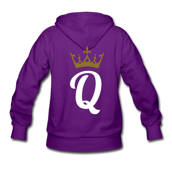 Women’s Premium Hoodie Black Queen Gold - purple