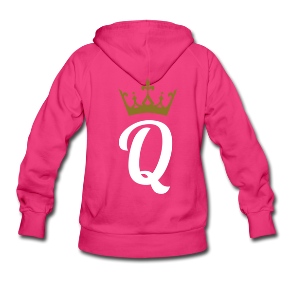 Women’s Premium Hoodie Black Queen Gold - fuchsia