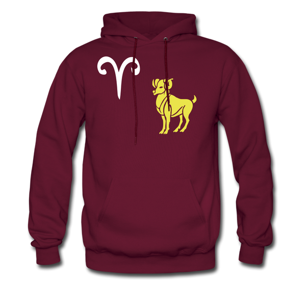 Men's Hoodie Aries - burgundy