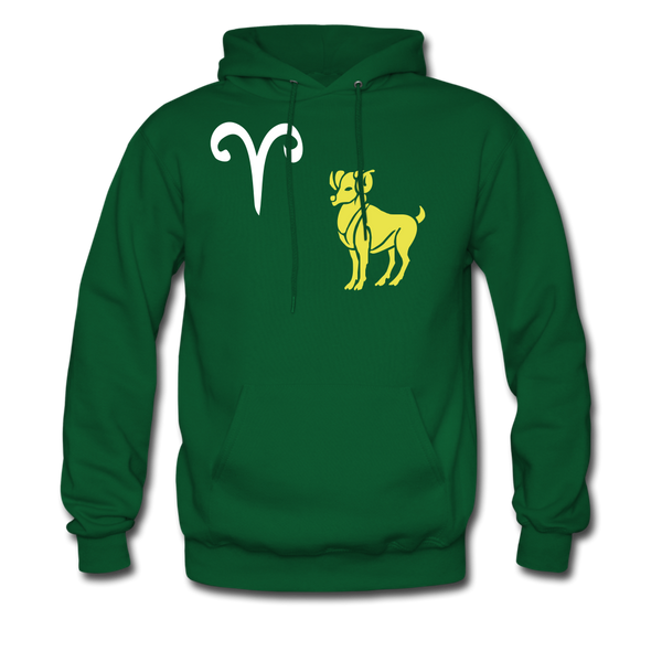 Men's Hoodie Aries - forest green