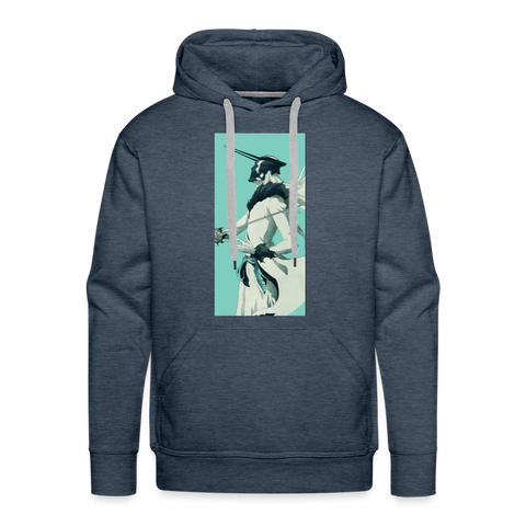 Men’s Premium Hoodie White Zangetsu - heather denim